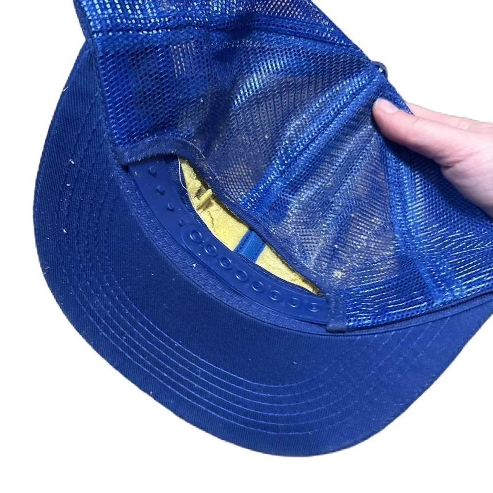 FORD NEW HOLLAND Vtg Patch Adjustable Mesh Snapback Trucker Cap Hat K-Brand